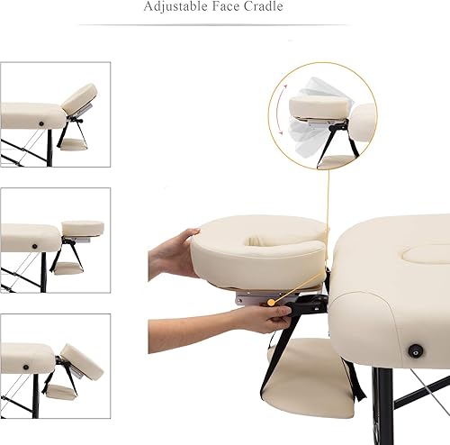 Miniatura 5 de Artechworks Mesa de masaje plegable portátil ligera de 28 pulgadas de ancho, 3 pulgadas, para salón facial, spa, cama de tatuaje con patas de