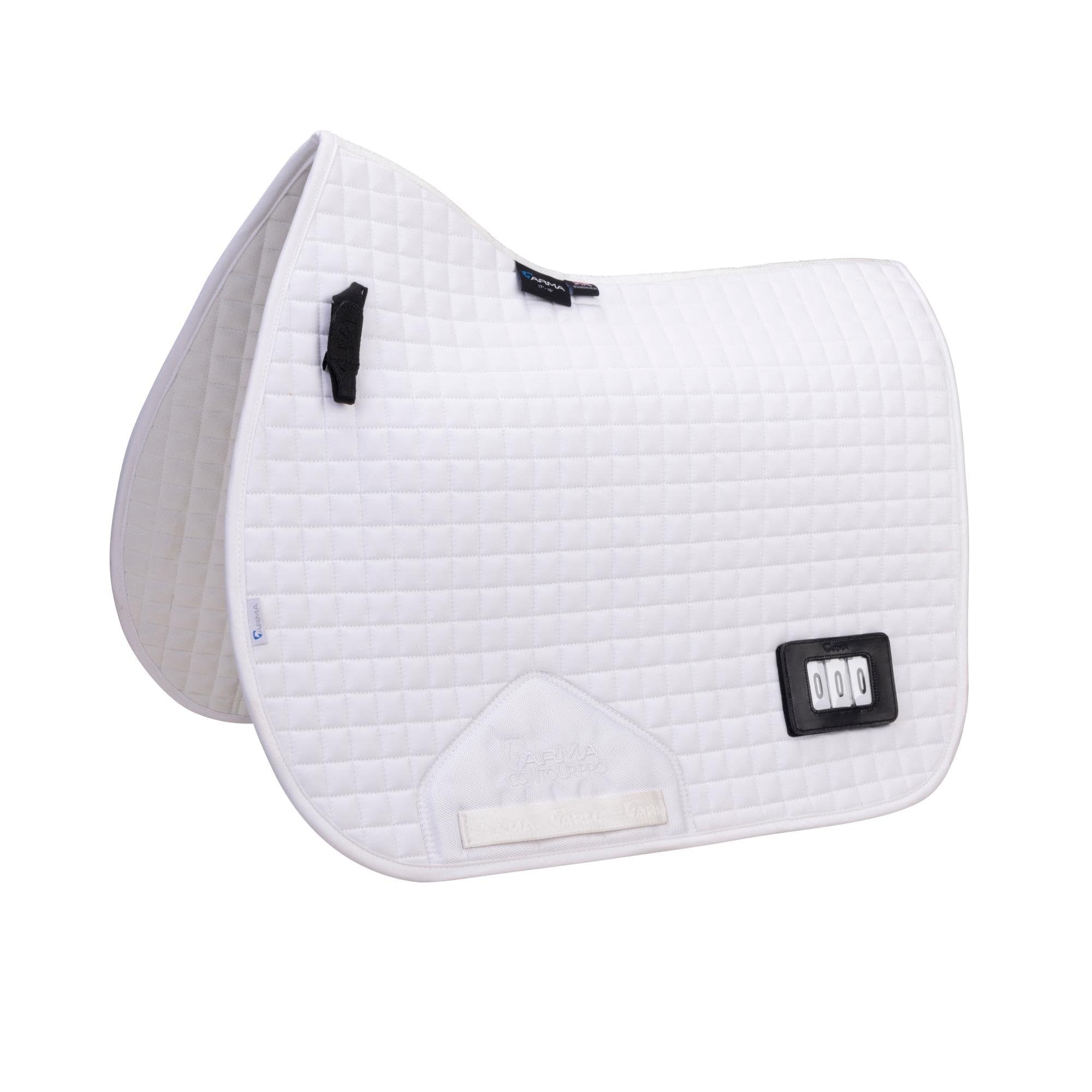 Shires ARMA Numbered Dressage 17-18" Saddlecloth - White