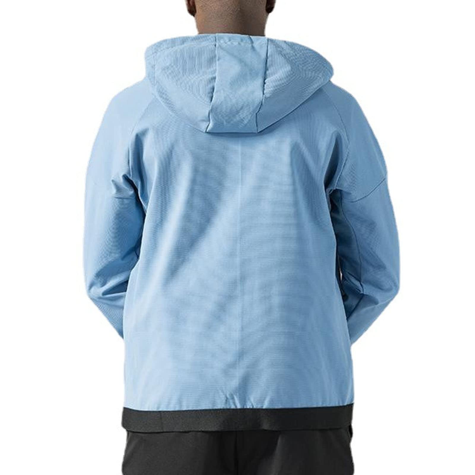 Maiyifu-GJ Men Sports Casual Full Zipper Hoodie Relaxed Fit Mid-Weight Hooded Sweatshirt Long Sleeve Slim Fit Hooded Jackets (Blue,X-Large)