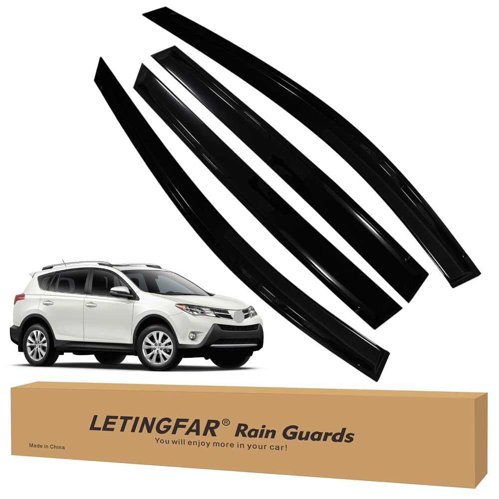Tape-on Rain Guards for 2013-2018 RAV4, for 2013-2018 Toyota RAV4 Accessories，Side Vent Visors Shades Window Deflectors for Toyota RAV4