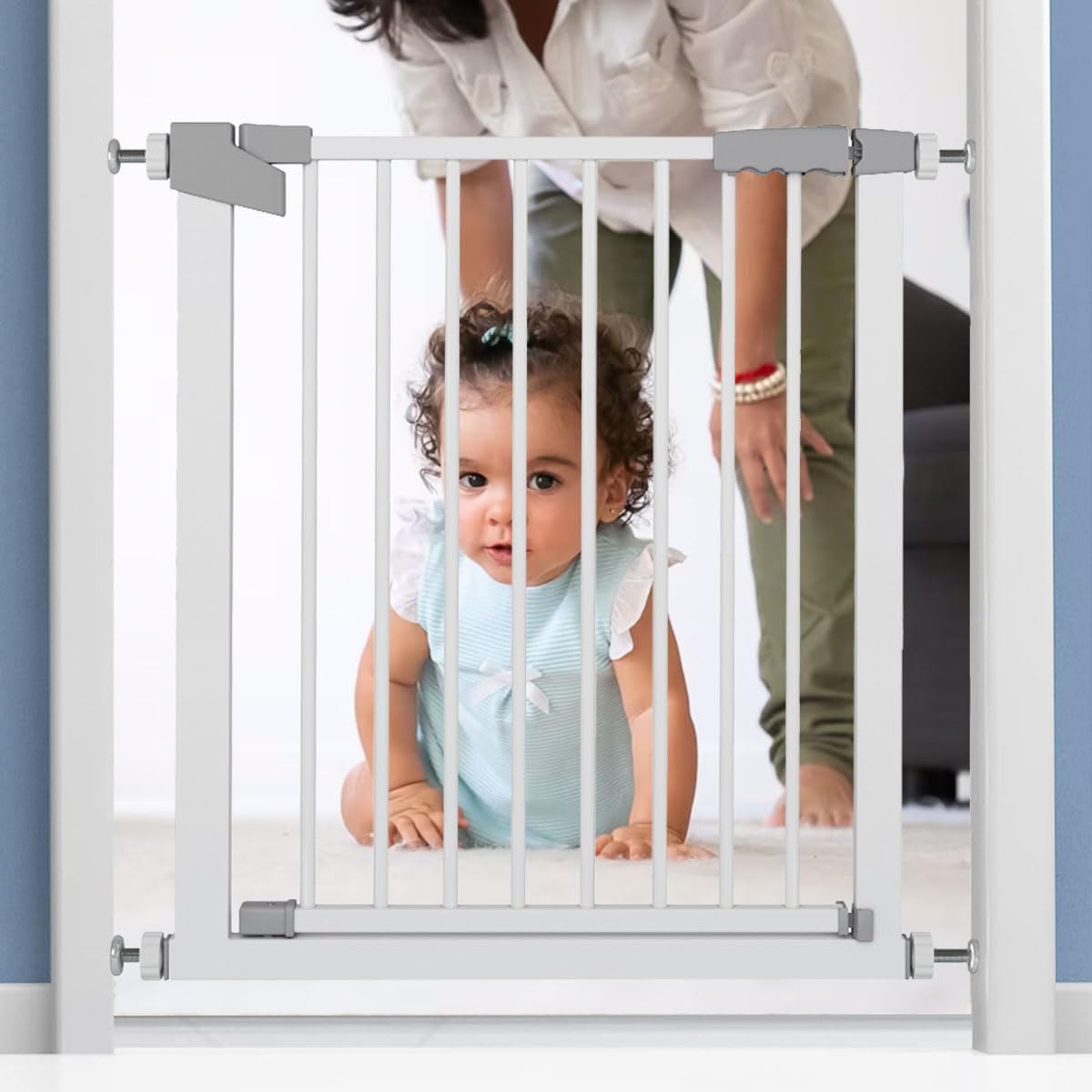 Sponsored Ad – Safety Baby Gate 69.5-76cm Auto Close Dog Gate Pet Fence Extra Wide Easy Walk Thru Safety Gates for Indoor House Stairs Doorways (69.5-76cm)