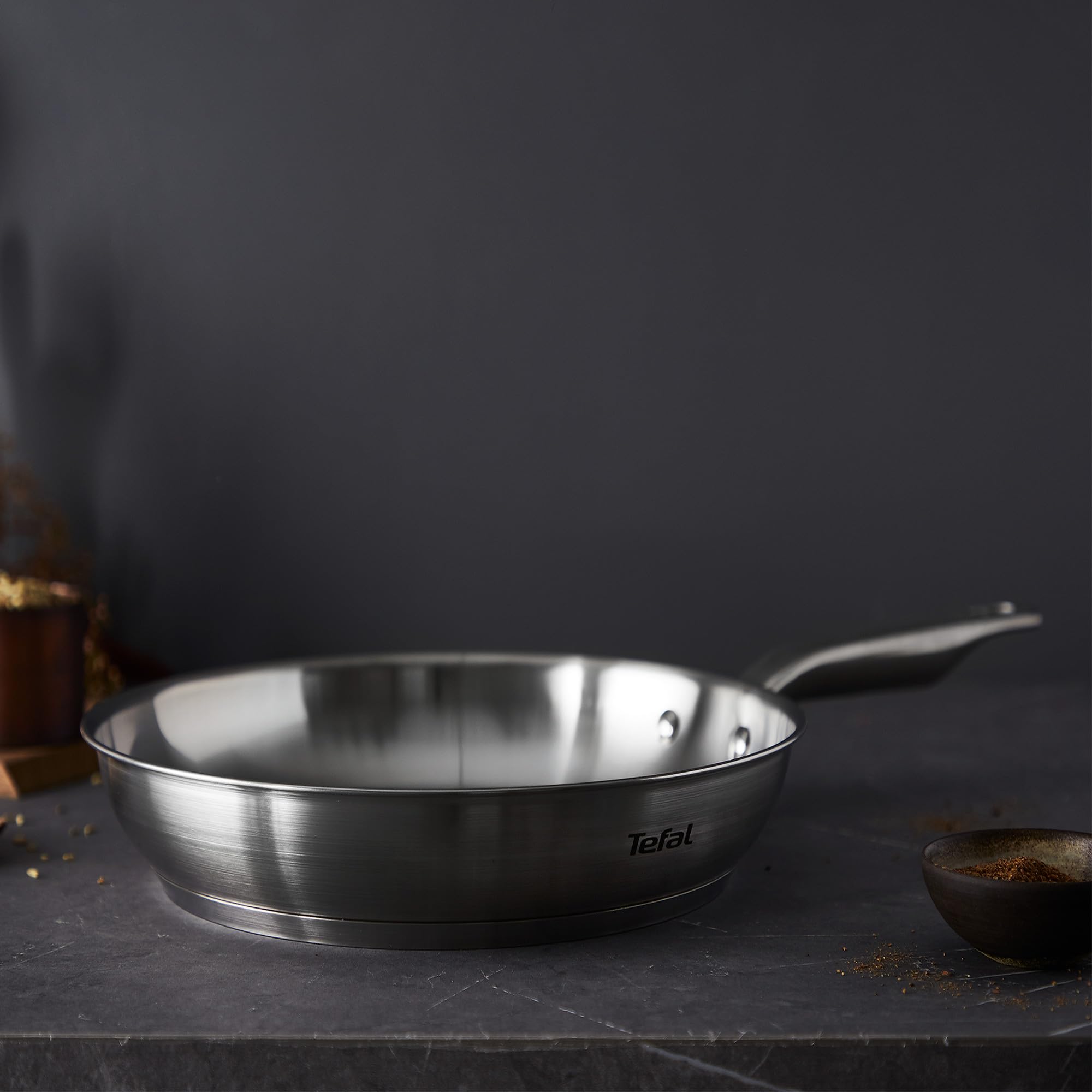 Tefal Virtuoso Poêle 24 cm, Induction, Garantie 10 ans, Acier inoxydable 18/10 non revêtu de qualité premium, Résistante aux rayures, Compatible lave-vaisselle, 100% recyclable E4920425