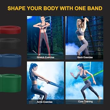 Resistance Bands Pull Up, Heavy Fitness Exercise Bands Mobility Bands for CrossFit, Powerlifting, Assisted Pull Ups, Stretching Strength, Weight Training and Yoga[1 PACK]