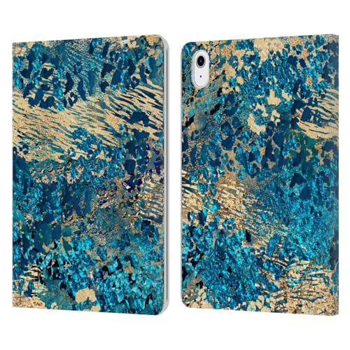 Étui portefeuille en cuir Apple iPad Air 11 2024 2025 LebensArt Jungle Turquoise
