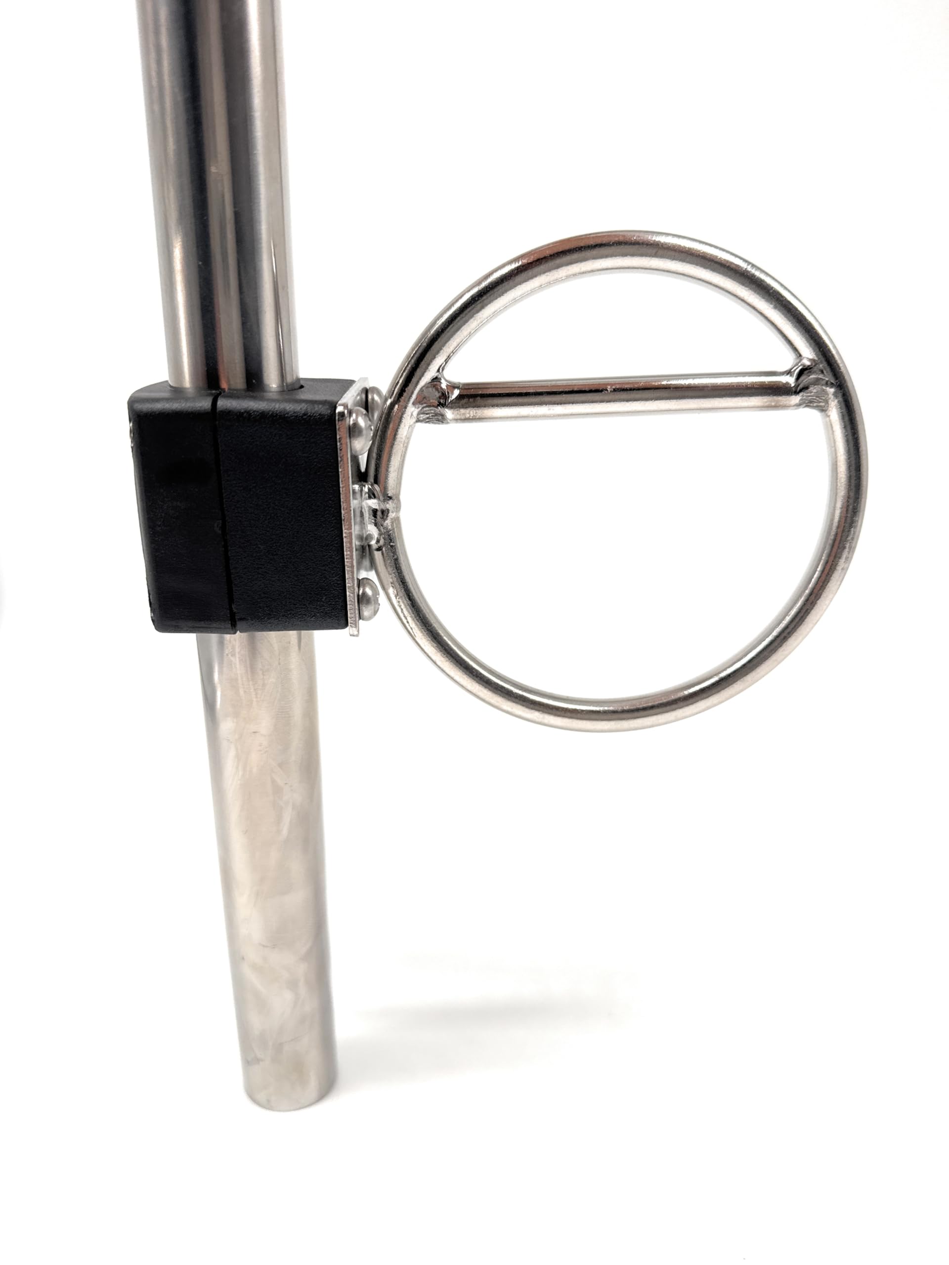 ARBO-INOX Spinnakerbaum Halter V4A Edelstahl – Verstellbare Relingbefestigung – Passend für 25 mm Relingrohr
