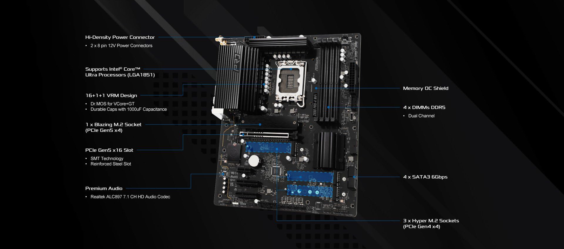 ASRock Z890 Pro-A W 90-MXBP60-A0UAYZ