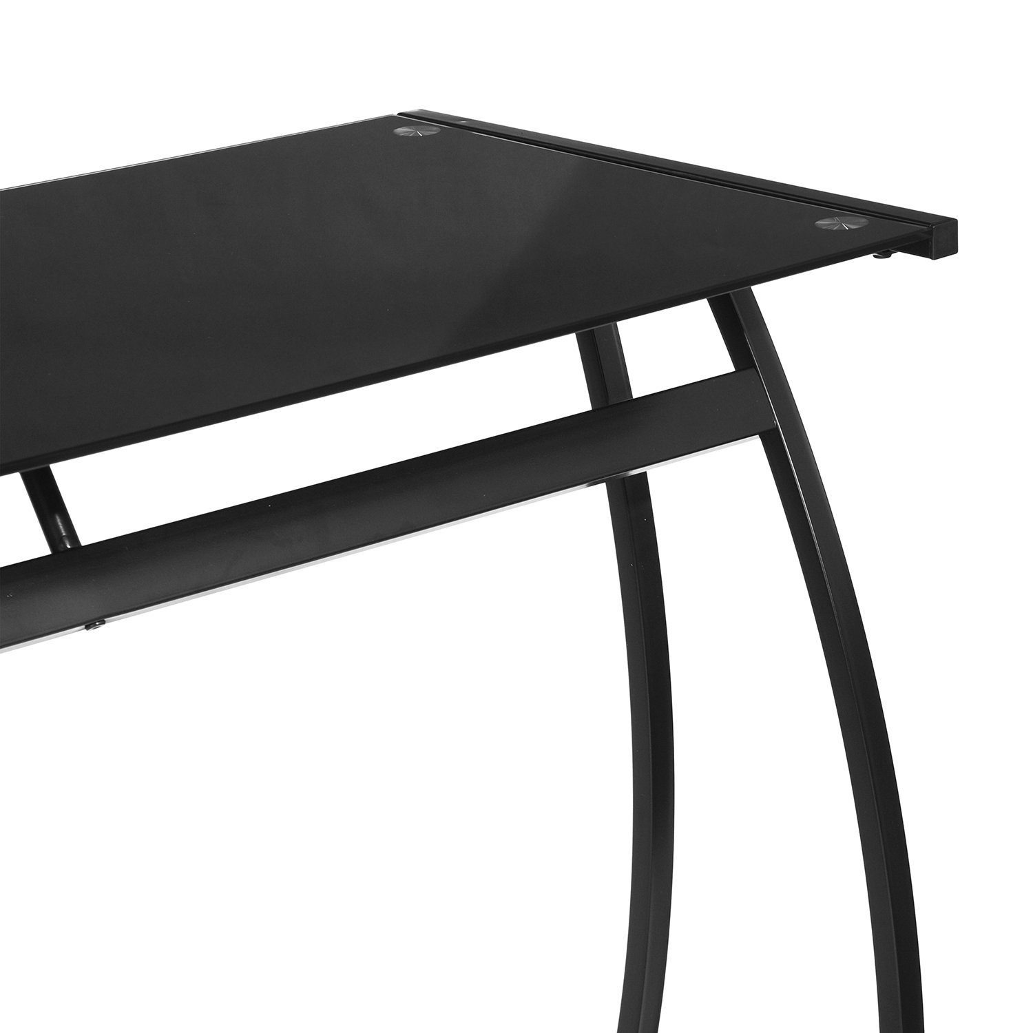 GreenForest L Shaped Desk Glass Corner Computer Gaming Desk 3Piece Workstation PC Laptop Table