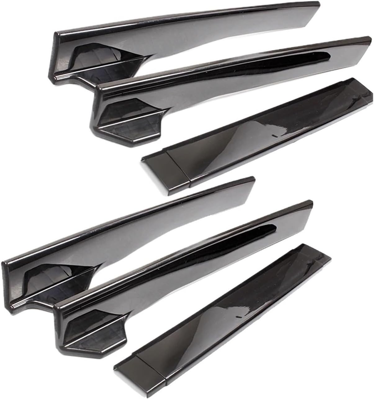 6個 2.2m ユニバーサルサイドスカートエクステンション カーサイドスカート ウィングレットスプリッターリップ BMW ベンツ対応