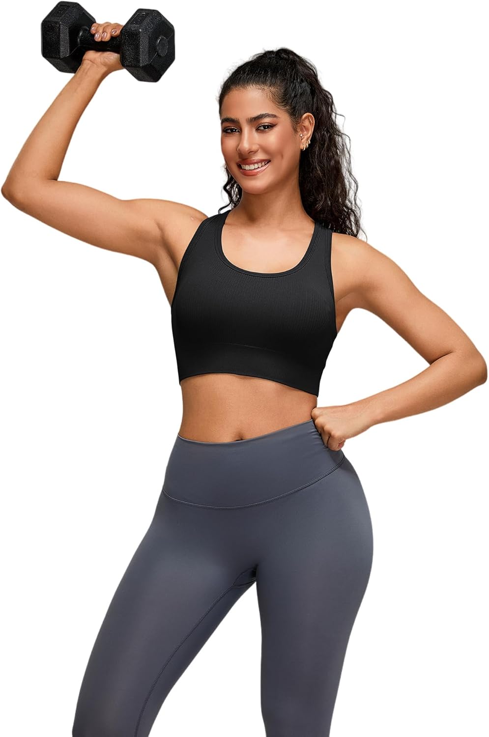 Sports Bras for Women High Support, Racerback Padded High Impact Sports Bra Seamles... - Image 4