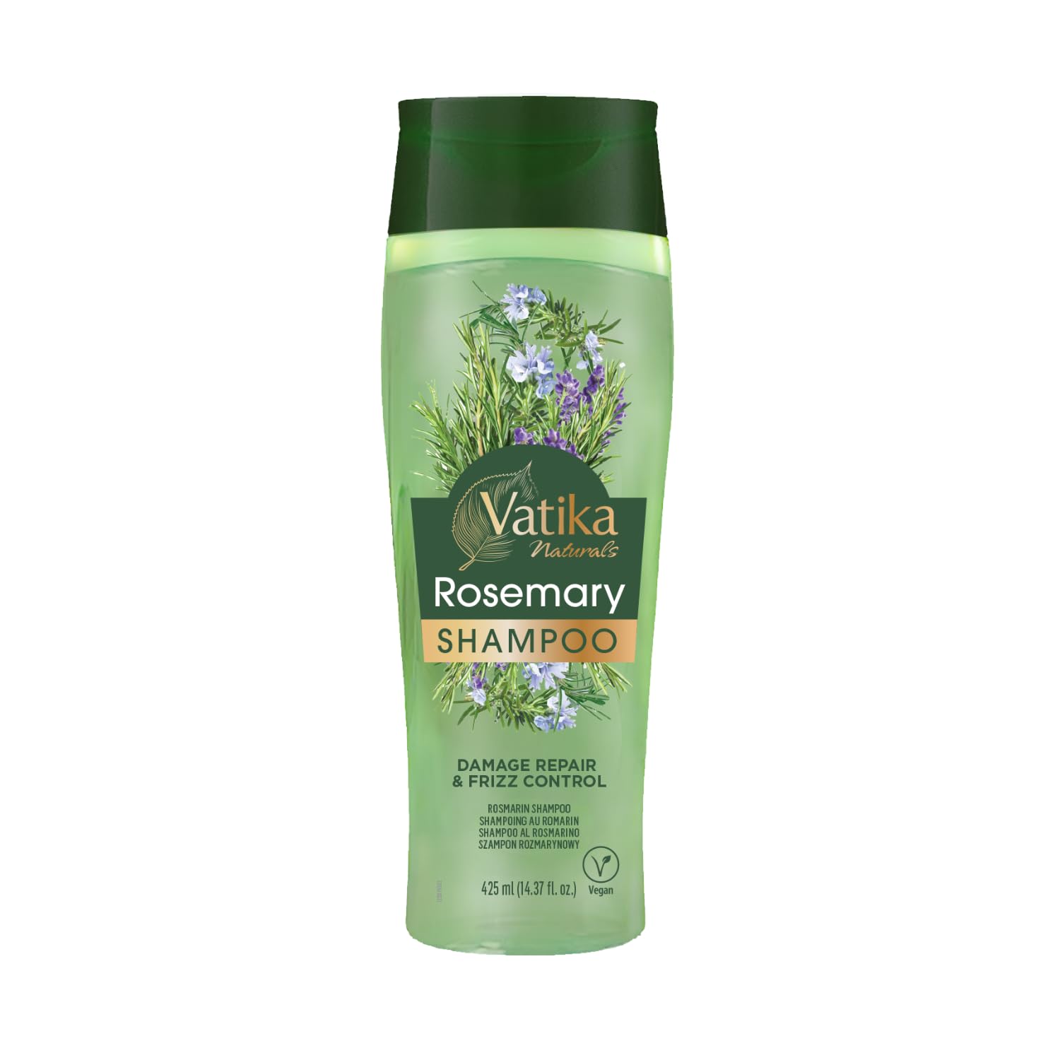 Vatika Natural Rosemary Shampoo, 425 ml, Shampoo for all Hair types, Anti-dandruff Shampoo, Promotes Hair Growth, Nourishes & Conditions Hair, with Rosemary Oil Extract.