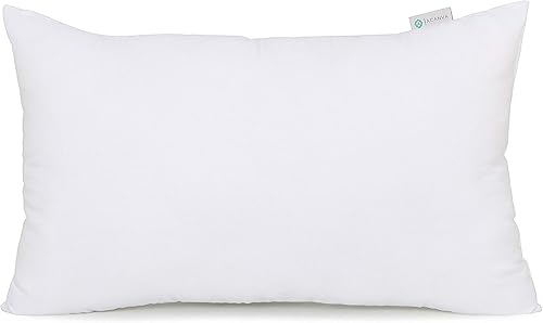 Acanva - Relleno para almohada, hipoalergénico, suave, color blanco., Poliéster, Blanco, 12x20"