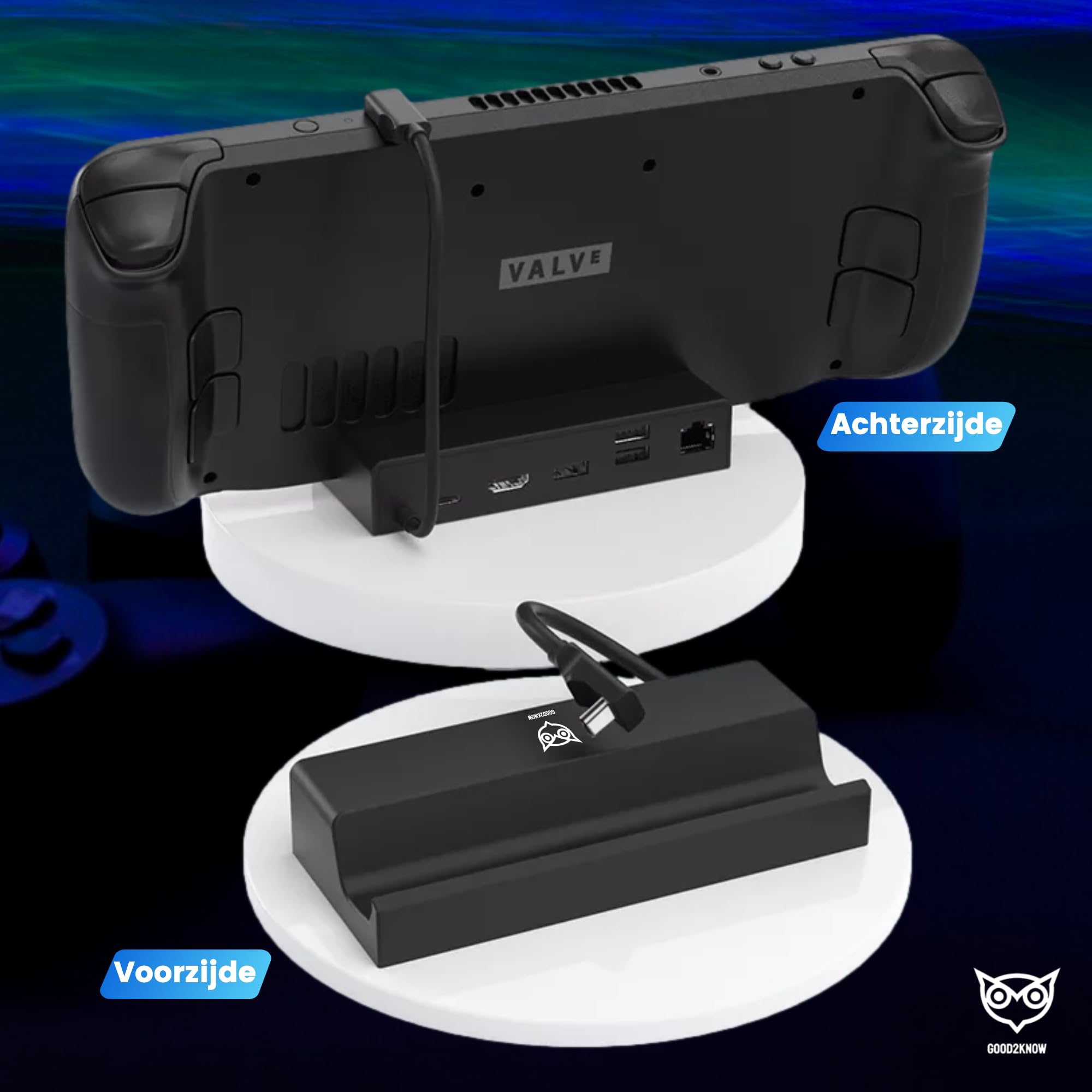 Good2know Steam Deck Dock - Docking station multifunzione per console Valve Steam Deck, switch, ipad - 6 in 1-4k hdmi - Ethernet - PD