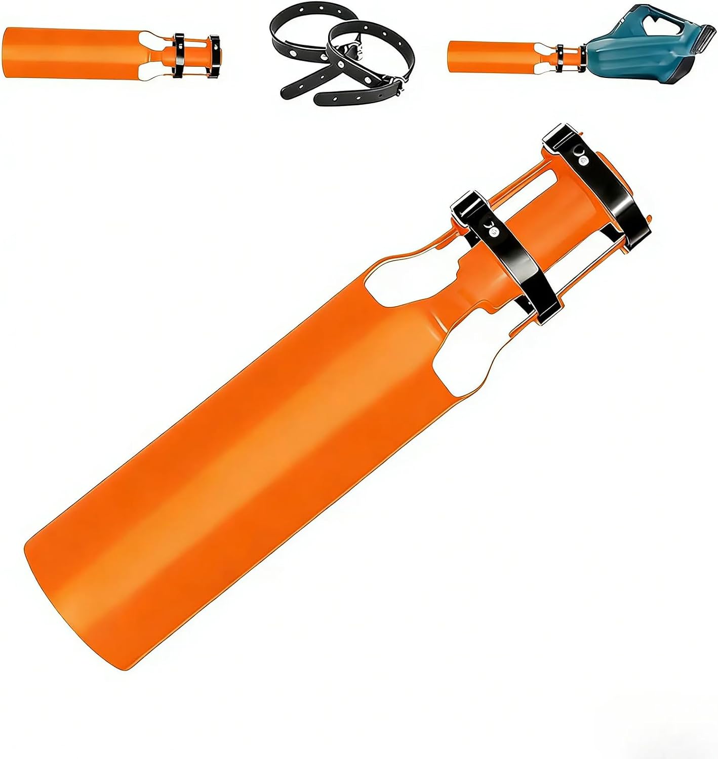 Leaf Blower Air Booster, Compatible with Cylindrical Nozzles 3 Inches in Diameter and Over 4 Inches in Length; Ideal for Blowing Away Leaves, Dust, and Snow; Orange