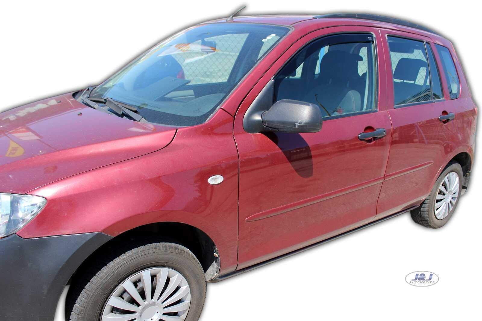 J&J AUTOMOTIVE Windabweiser passend für Mazda 2 5-Türer 2003-2007 2tlg, Heko Regenabweiser Vorne Getönt Dunkel Passform