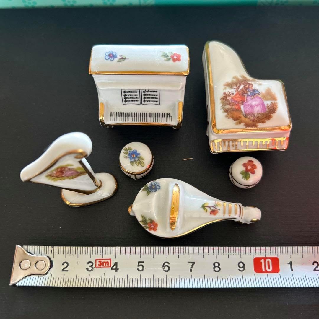 アンティーク リモージュ ミニチュア楽器セット 磁器製 アンティーク