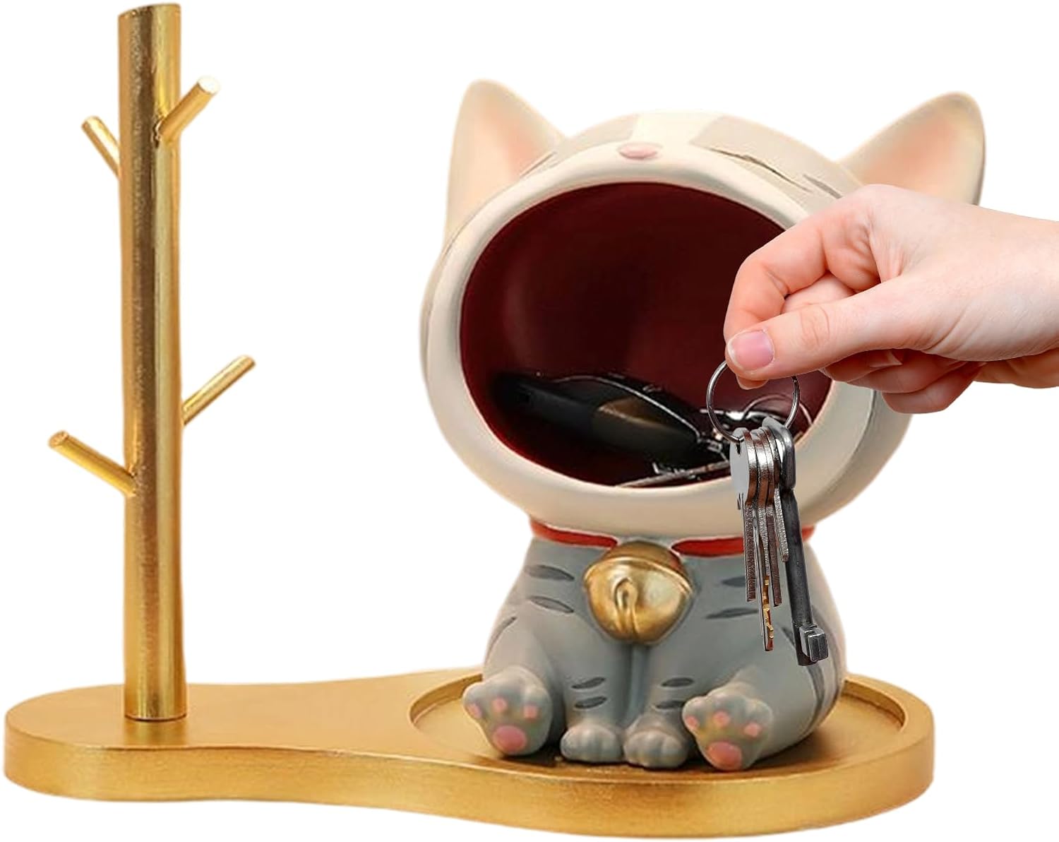 猫用キャンディディッシュ | 猫の置物 彫刻 卓上オーナメント アートフィギュア インテリア雑貨,小物入れボウル アクセサリートレイ