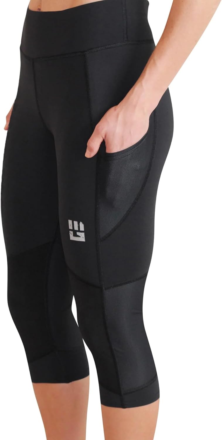 Women’s Flex-Fit High-Waisted Capri Compression Leggings, High-Performance 4-Way Stretch Yoga Pants with Non-Slip Waistband