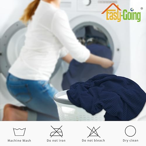 Miniatura 189 de Funda elástica para sofá reclinable de fácil colocación, Tela mezcla de poliéster Algodón, Arena