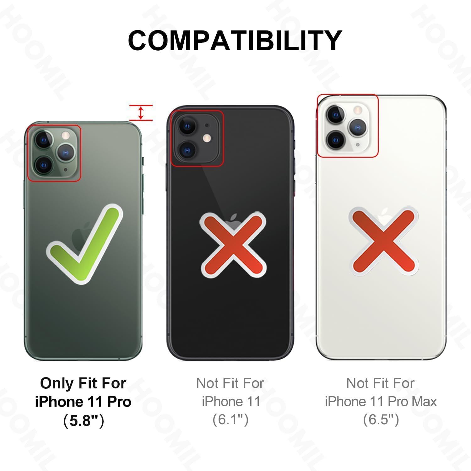 Condition photo showing Good Condition for HOOMIL Crystal Clear Case for iPhone 11 Pro Phone Cover | 5.8-Inch, Non-Yellowing, Drop Protection, Anti-Scratch, Transparent, Hard Back