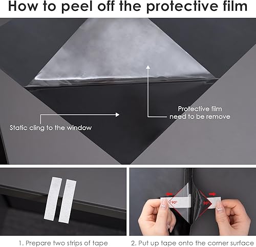 Vista 44 de DKTIE Película decorativa de vinilo para ventana de adherencia estática, película de privacidad no adhesiva con kit de instalación, tecnología