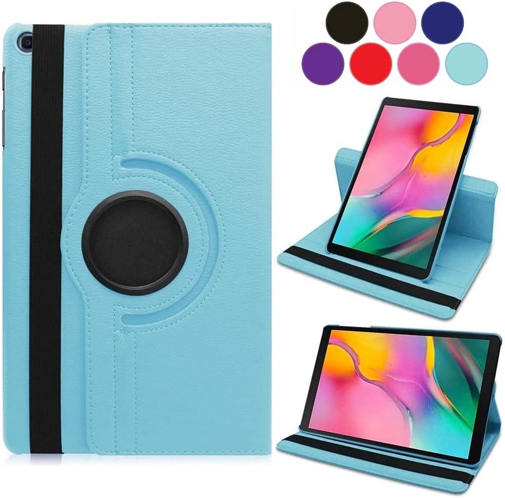 Vultic [Rotating] Case for Samsung Galaxy Tab S6 Lite 10.4 2020/2022 [P610/P615/P613/P619], 360 Degree Stand [Auto Sleep/Wake] Folio Leather Smart Tablet Cover (Light Blue)