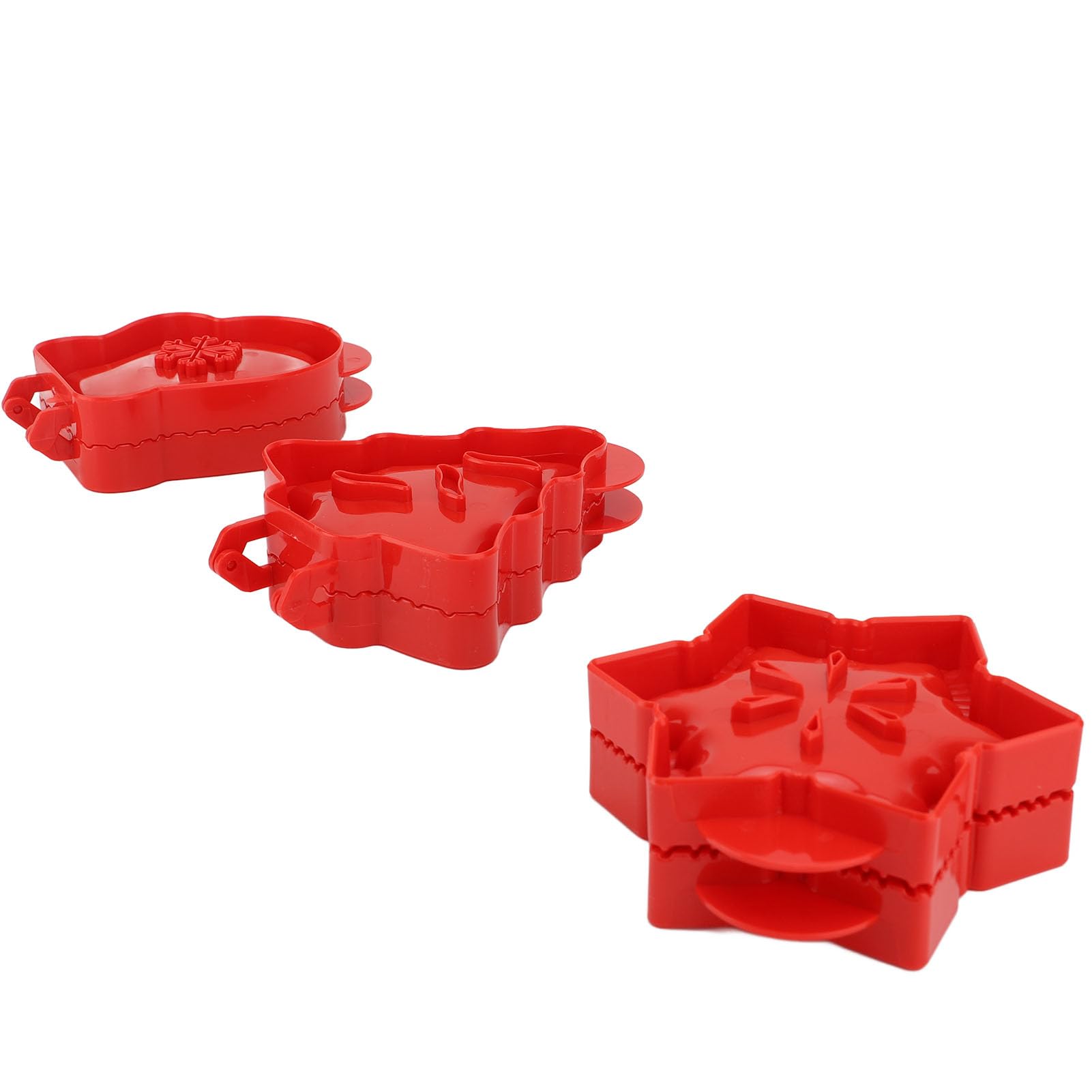 Ymiko 3pcs Snowflake Mitt Xmas Tree Shape Pocket Pie Press for Xmas Party Baking