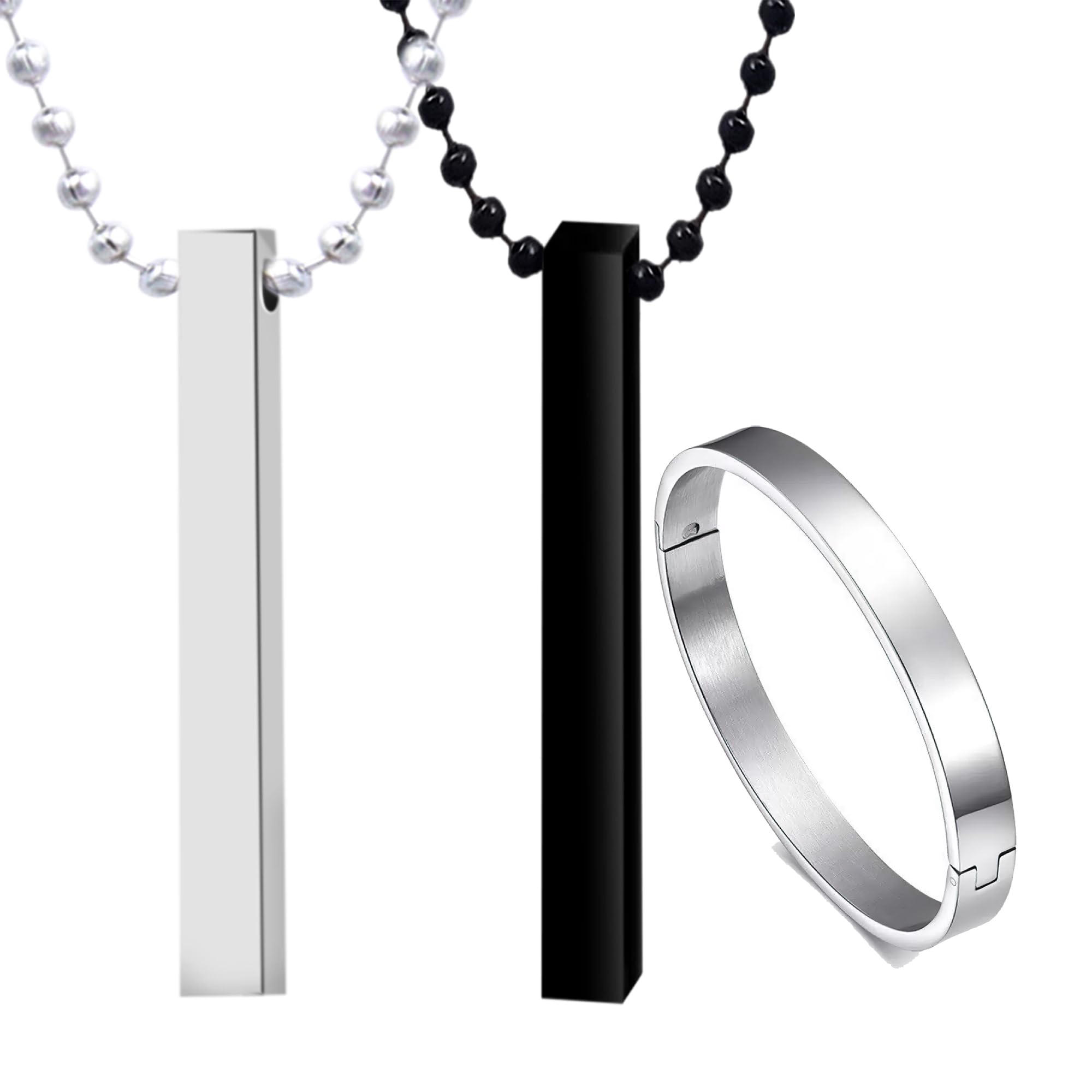 Fashion Frill Silver Chain For Men Bar Pendant Mens Jewellery Locket Pendant Stainless Steel Silver Kada Bracelet For Men Boys Stylish Chains Jewellery Set Combo of 3 (B0CHFLGMQG) Amazon Price History, Amazon Price Tracker