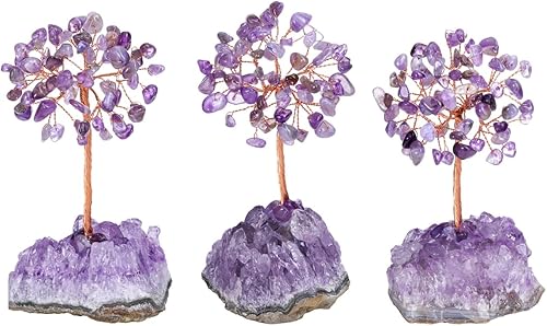 Miniatura 5 de Jovivi Árbol de cristal de amatista, cristales curativos naturales, árboles de dinero, base de racimo de amatista, piedras preciosas de energía