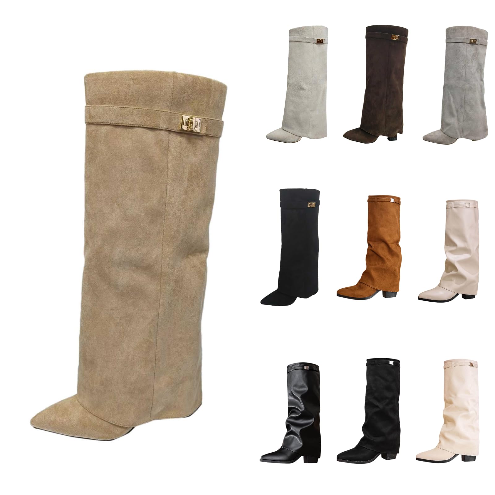 Stivali sopra il ginocchio da donna, stivaletti neri con punta a punta, tacco con plateau, stivali alti al ginocchio, invernali, caldi, alla moda, comodi, eleganti, medievali