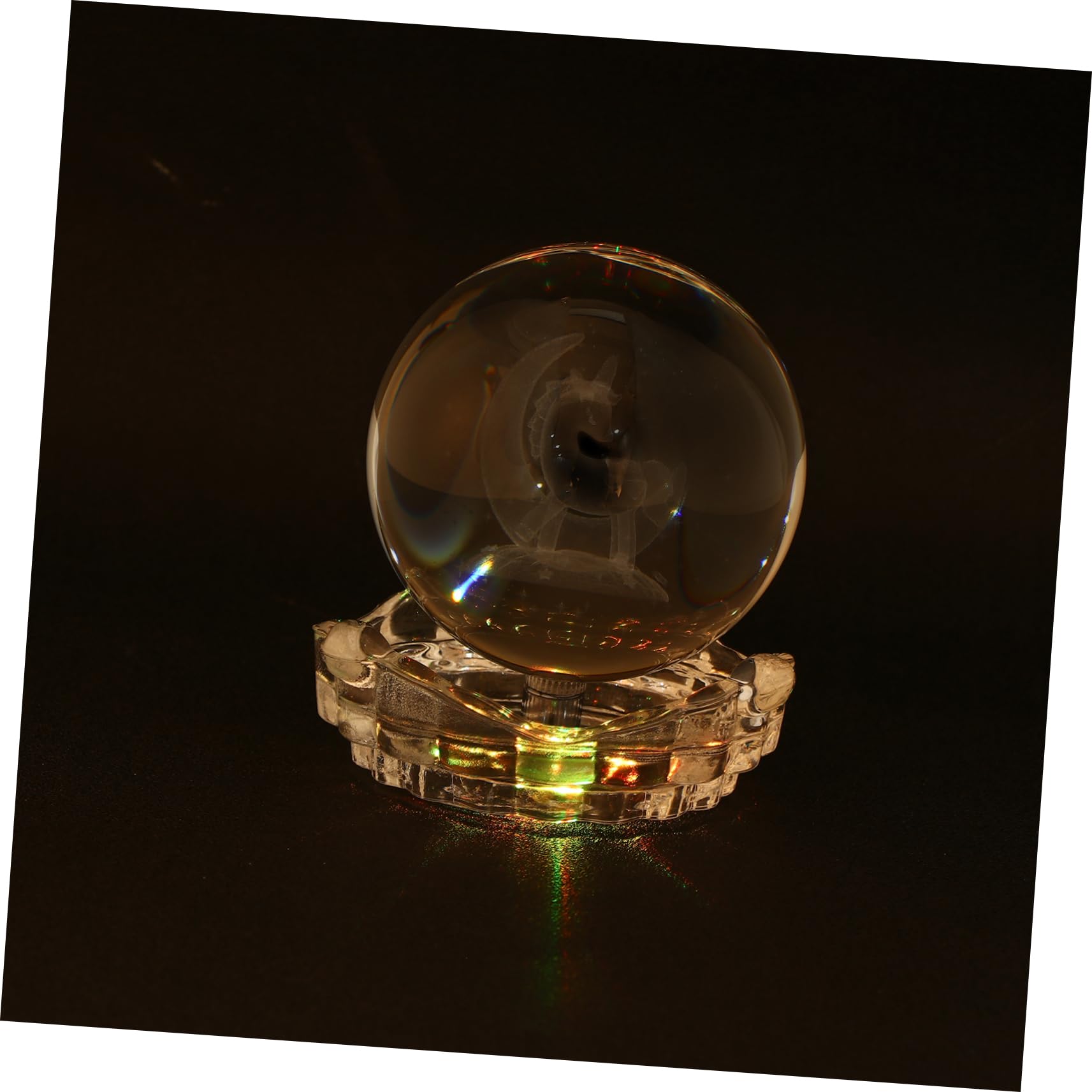 NUOBESTY 1pc Crystal Lamp Glowing Household Ornament for Dreamy Home Decor Delicate and Creative Night Light Removable Base