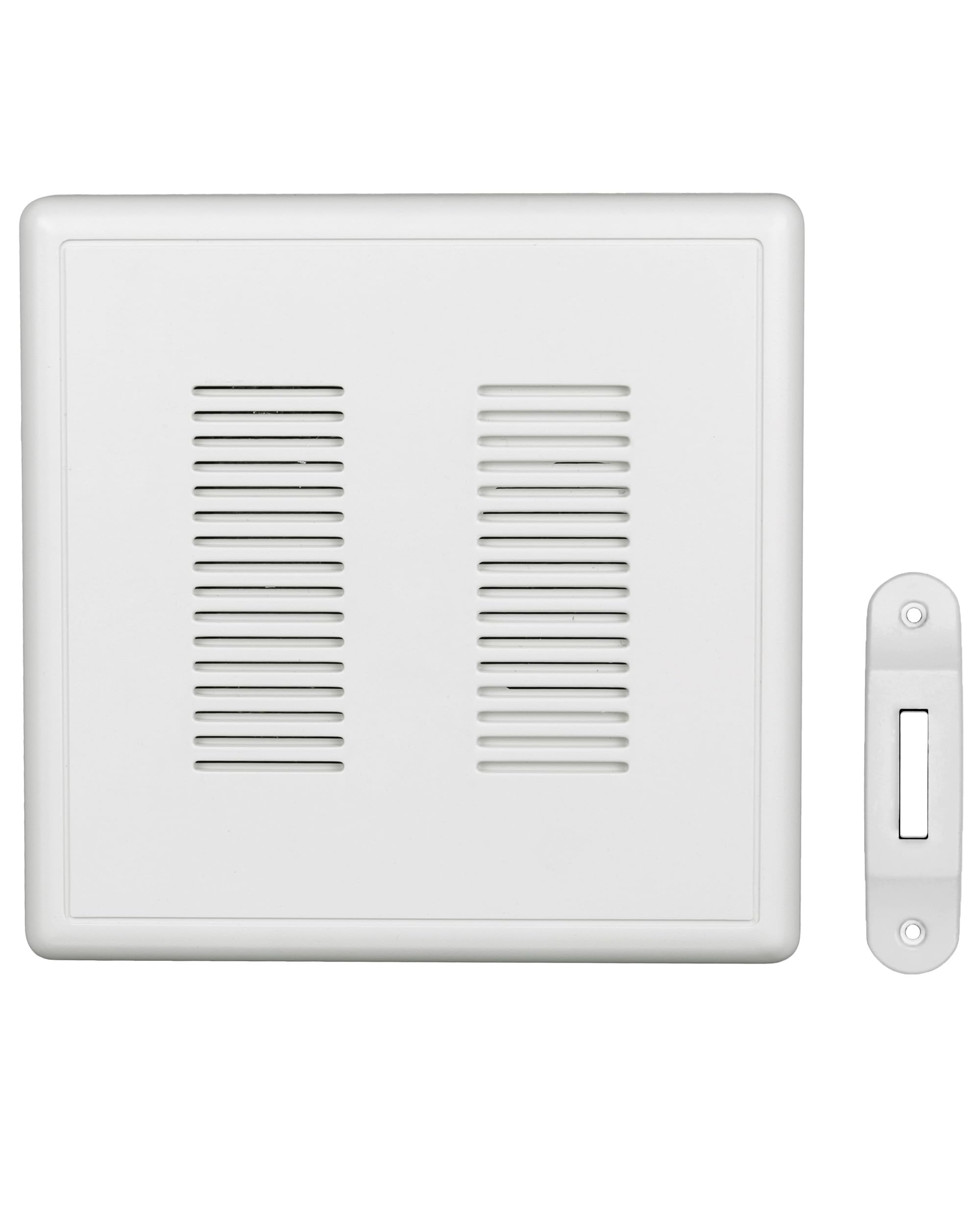 PrimeChime Plus 2 Electric Doorbell Kit - Doorbells for Home - Includes Selectable Ring Chimes - Deco Button, White - NICOR Lighting