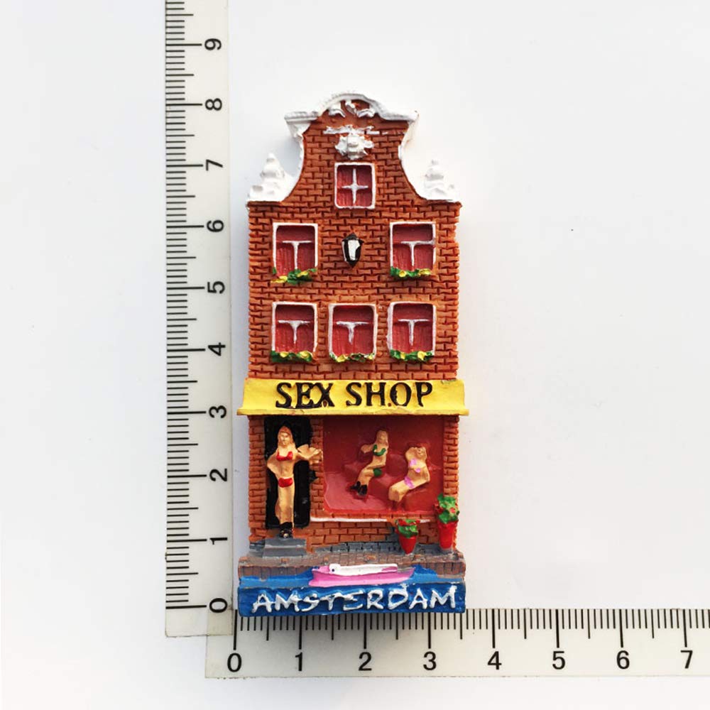 Amsterdam - Magnete 3D retrò per frigorifero Amsterdam Souvenir Polyresin Fridge
