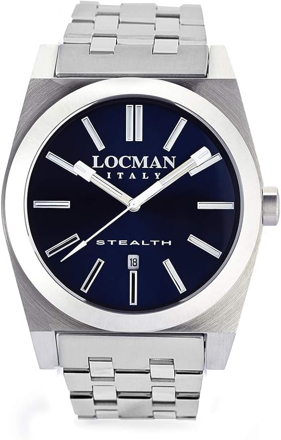 Locman Stealth 43 mm acciaio quadrante blu soleil : Amazon.it: Orologi