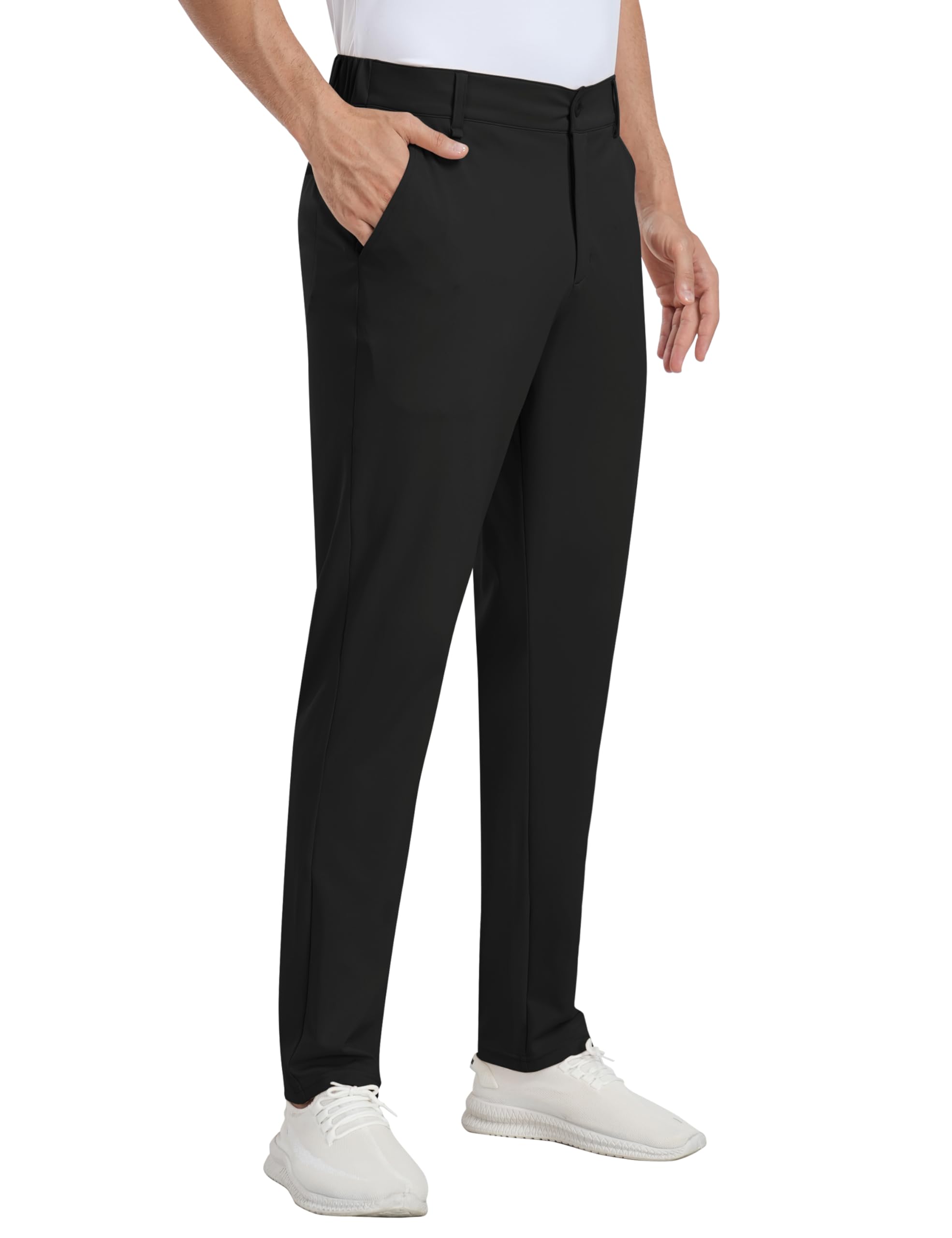 MoFiz Spodnie golfowe Męskie spodnie sportowe o wąskim kroju slim fit sportowe długie spodnie z 5 kieszeniami 30"