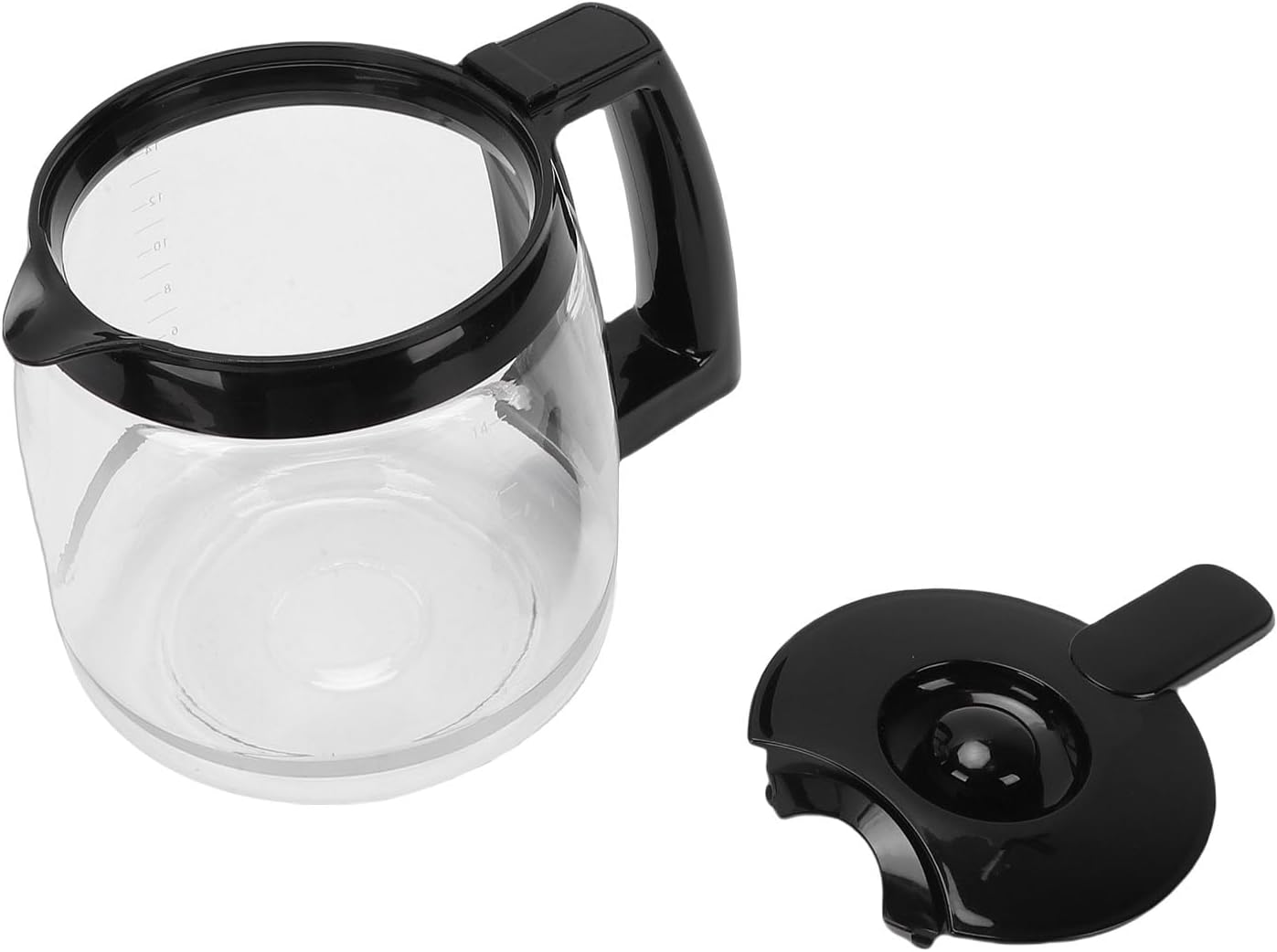 Glass Coffee Pot, Replacement Carafe with Comfortable Grip, Wide Mouth, Easy to Clean, Heat Cold Proof Coffee Maker Carafe, for Home Office (Replacement for 14 Cup 2.1L)