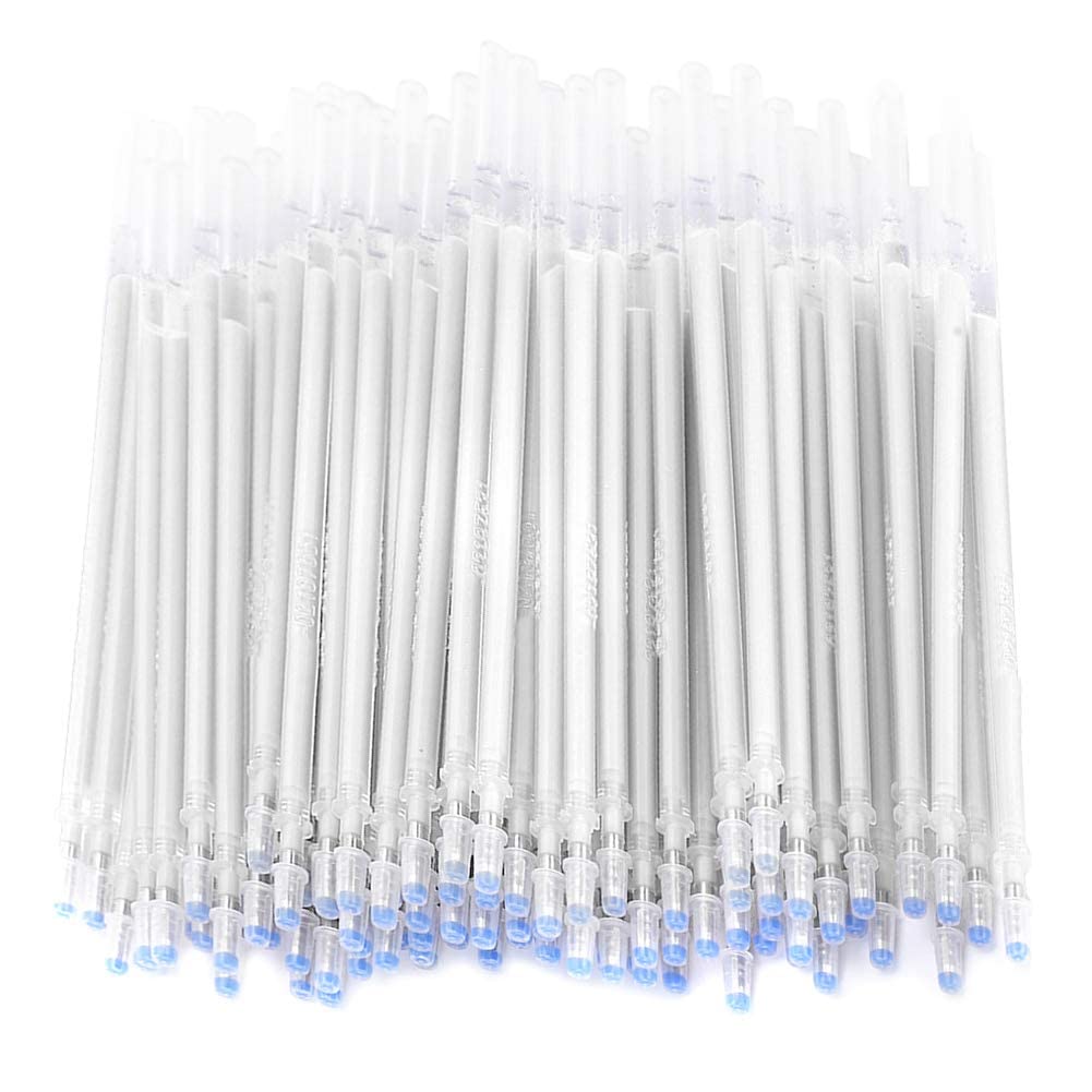 TOPINCN 100pcs Penne Cancellabili a Caldo Penne Cancellabili Bianche per Marcatura di Tessuti Penna a Scomparsa Ad Alta Temperatura Ricarica Pennarello Cancellabile a Caldo per Quilting