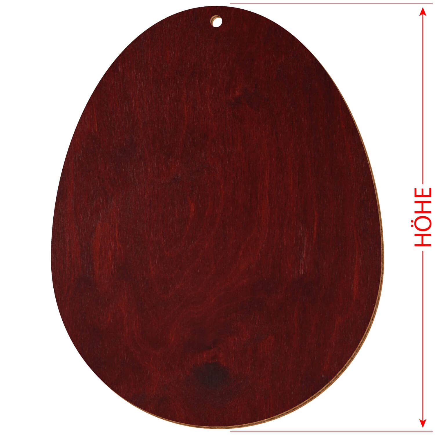 Huevos de Pascua de madera de caoba lacados por ambos lados con agujero, 3-50 cm, decoración de Pascua, tamaño: 31 cm, paquete con 50 unidades