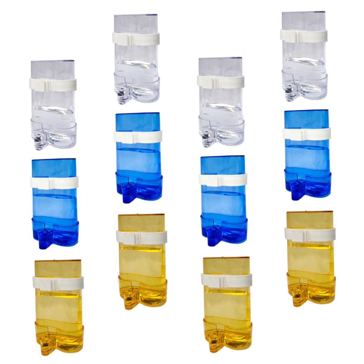 Angoily Distributore Automatico di Acqua e Cibo per Pappagalli Uccelli Gabbia 12 Pezzi Pratico in Plastica per Uso Interno ed Esterno