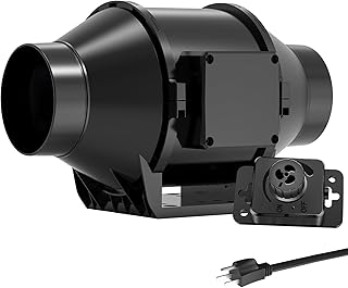 Toolazy Pro 4" Inline Duct Fan 214 CFM with 0-100% Variable Speed Controller - EC Motor Ventilation Kit for Basement Dehumidification, Hydroponic Systems & Grow Tent Air Exchange (Ultra-Quiet Design)