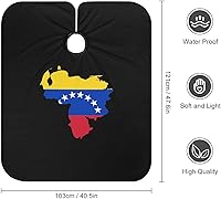 Vista 2 de Capas impresas con mapa de la bandera de Venezuela para peluquería profesional para hombres y mujeres