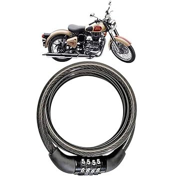 Kandid Multipurpose Number Chain Cable Bicycle/Bike Helmet Lock for Royal Enfield Bullet 500