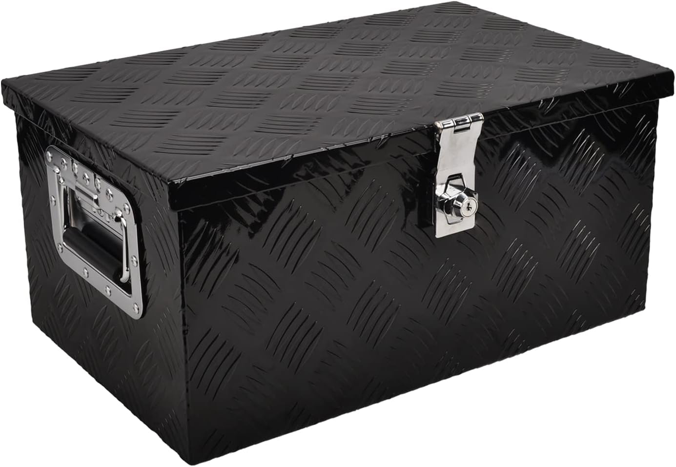 20 Inch Aluminum Truck Tool Box, Truck Bed Tool Storage Box with Side Handle,Lock and 2 Keys, 20"X12"X9.5", Black