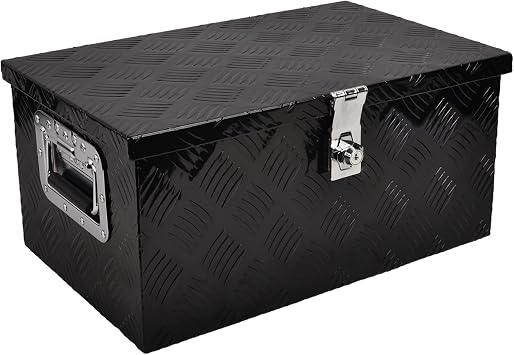 20 Inch Aluminum Truck Tool Box, Truck Bed Tool Storage Box with Side Handle,Lock and 2 Keys, 20"X12"X9.5", Black
