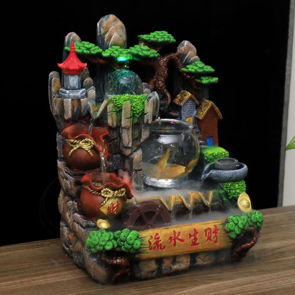 Fontaine 6個セット Amazon.com: RENEESME Water Fountains Indoor Flowing Water Resin