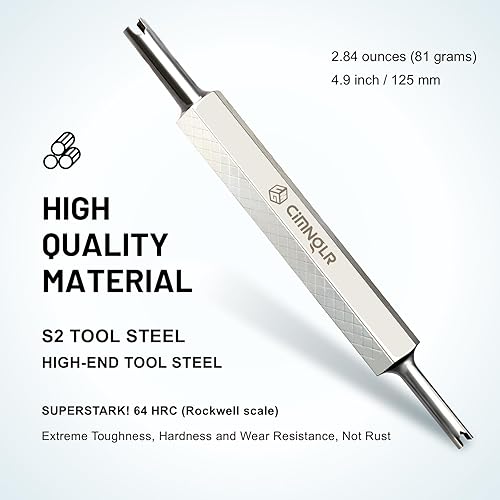 Miniatura 2 de Kit de herramientas de extracción de vástago de válvula de neumático, incluye herramienta de extracción de núcleo de válvula Presta, herramienta de