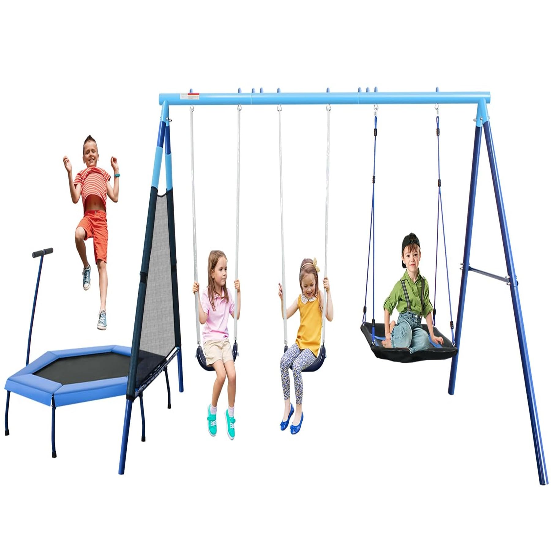 Amazon.com: RoyaloveHeavy-Duty Metal Swing Set with 47