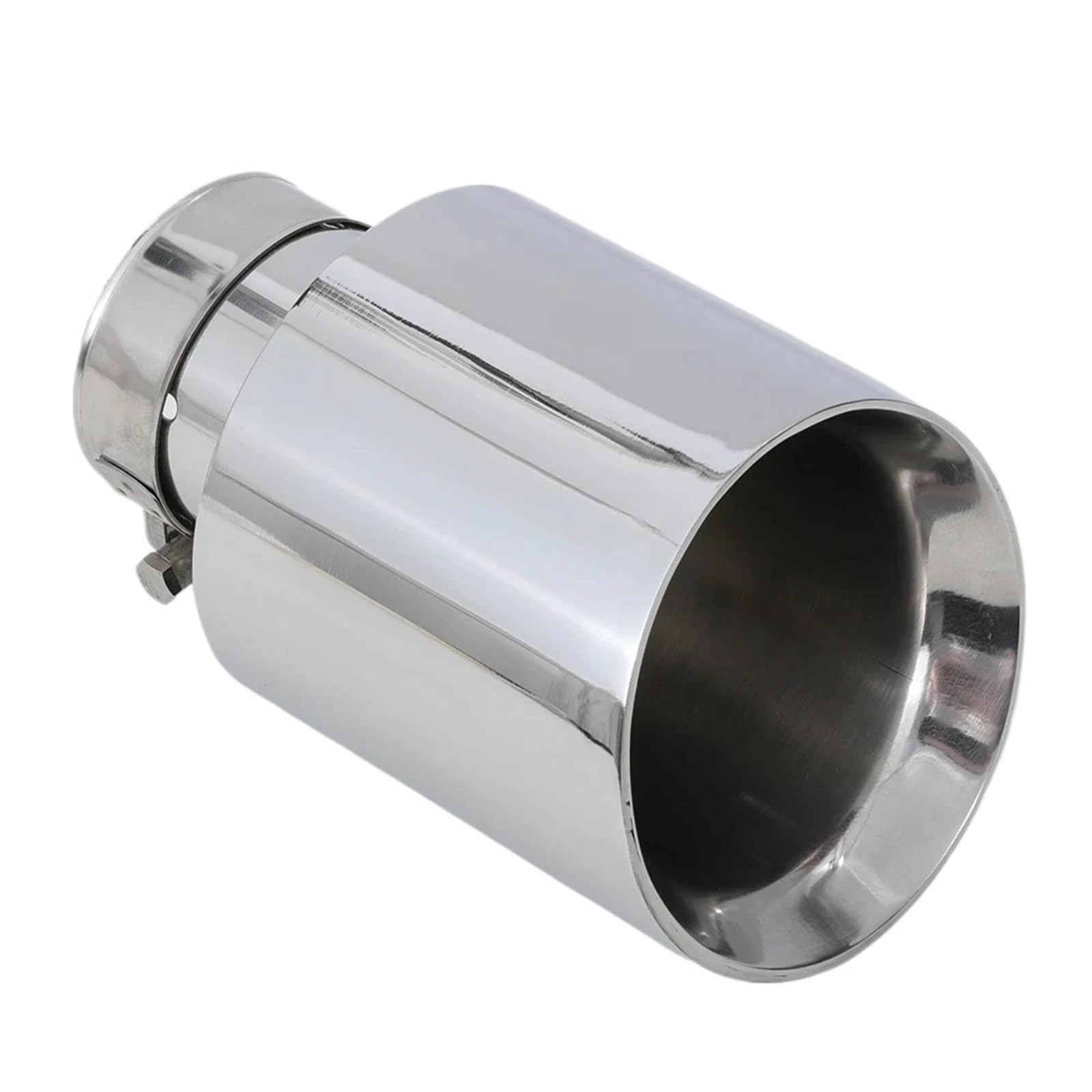 Rura wydechowa samochodu 1 sztuka 304 stal nierdzewna uniwersalny układ wydechowy koniec chromowana rura + końcówka wydechu samochodowego(51MM IN 89MM OUT)