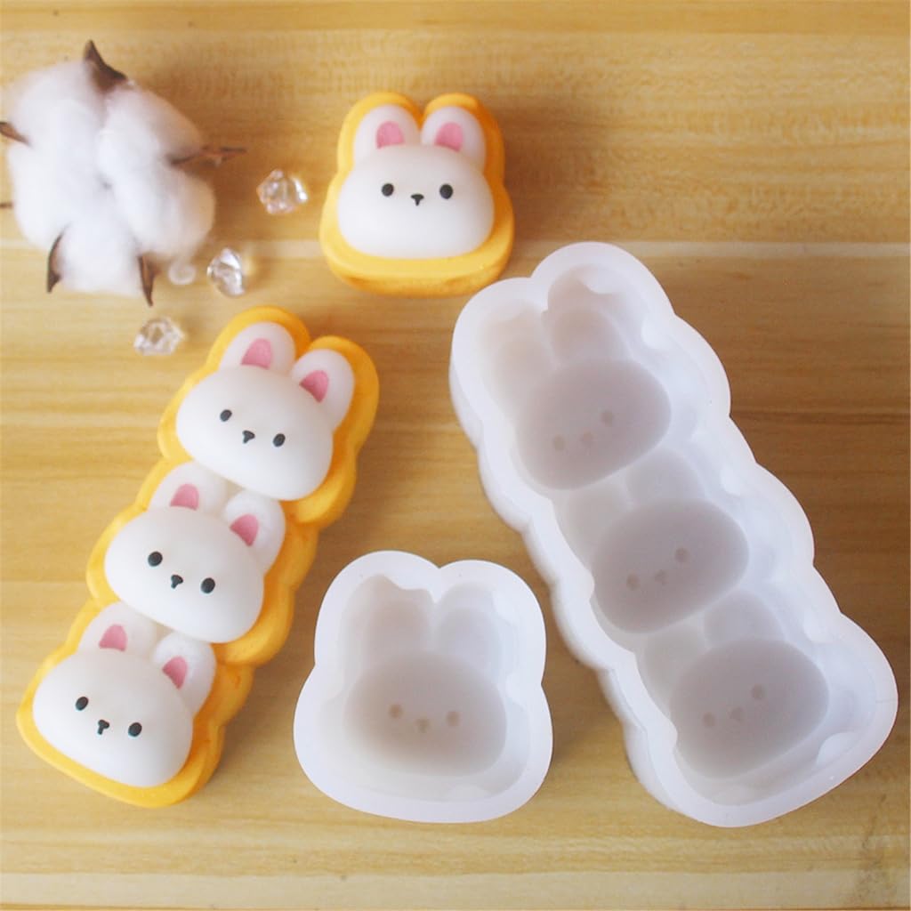 Stampi multiuso in resina epossidica a forma di coniglio, stampi flessibili per ornamenti e conigli adatti per dolci e regali fatti a mano