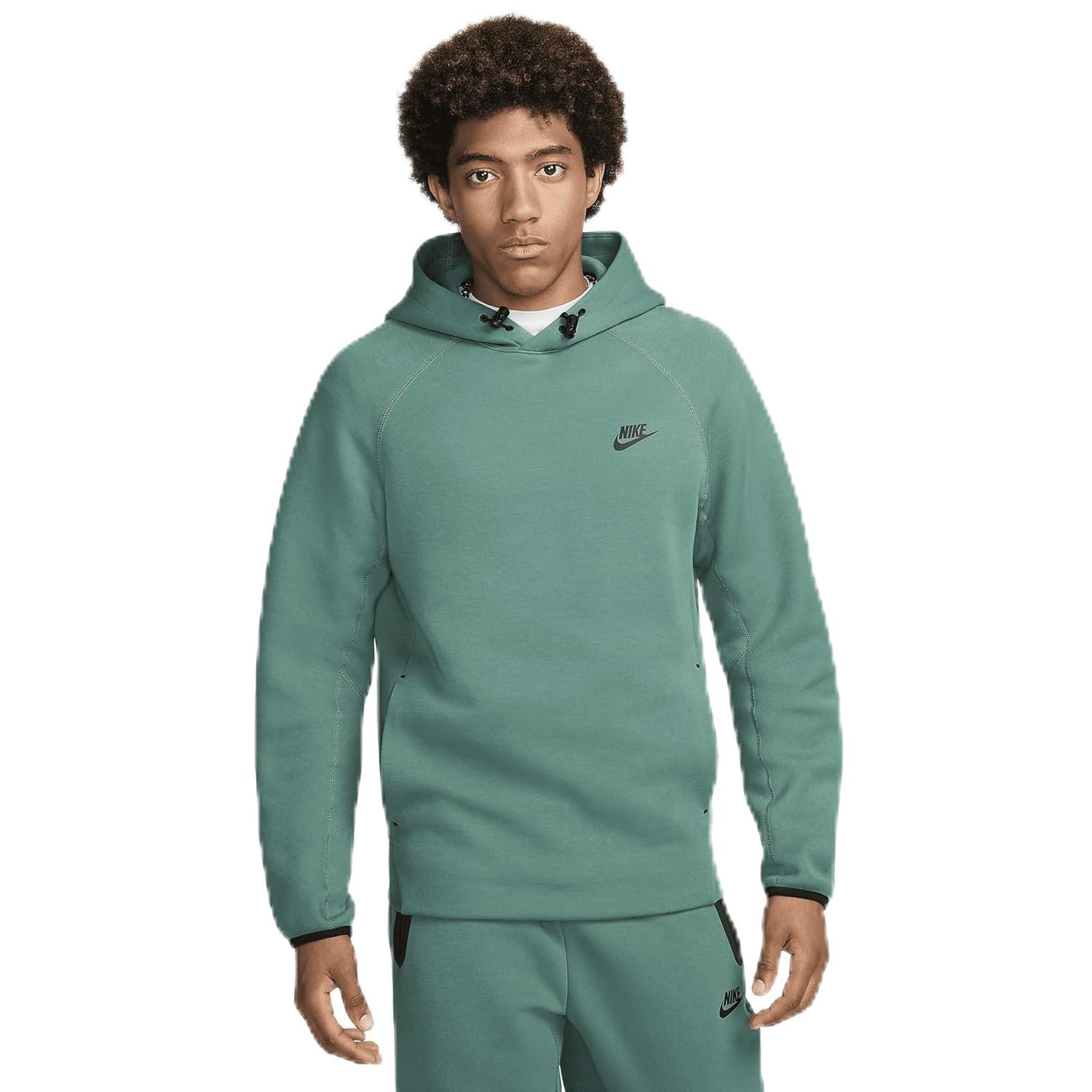 Nike Sportswear Tech Fleece Mens Pullover Hoodie FB8016-361 Bicoastal Black Size Medium Tall