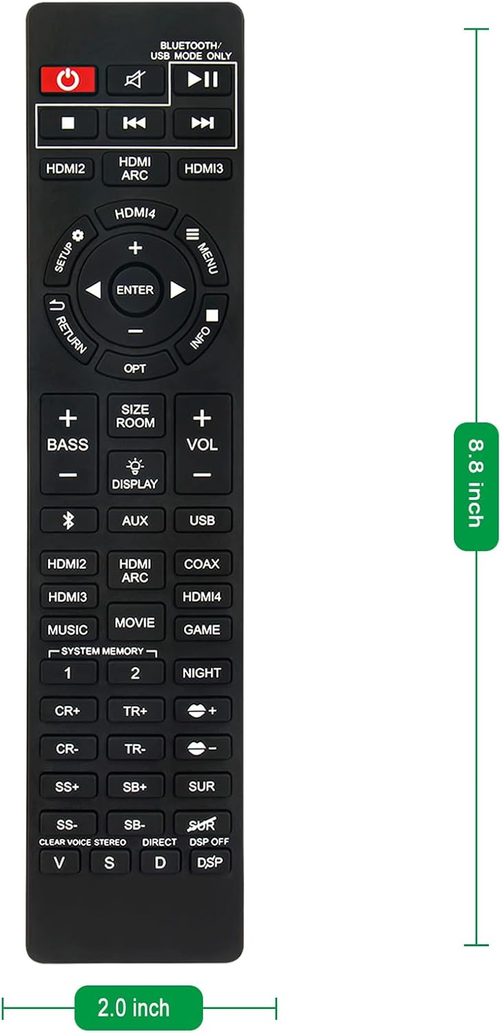 Replace Remote Compatible with Nakamichi Soundbar Shockwafe Elite 7.2.4 SSE,Shockwafe Elite 7.2 SSE 800W, Shockwafe Ultra 9.2 SSE, Shockwafe Ultra 9.2.4 Channel 1000W Dolby Atmos/DTS:X Sound Bar - Image 5